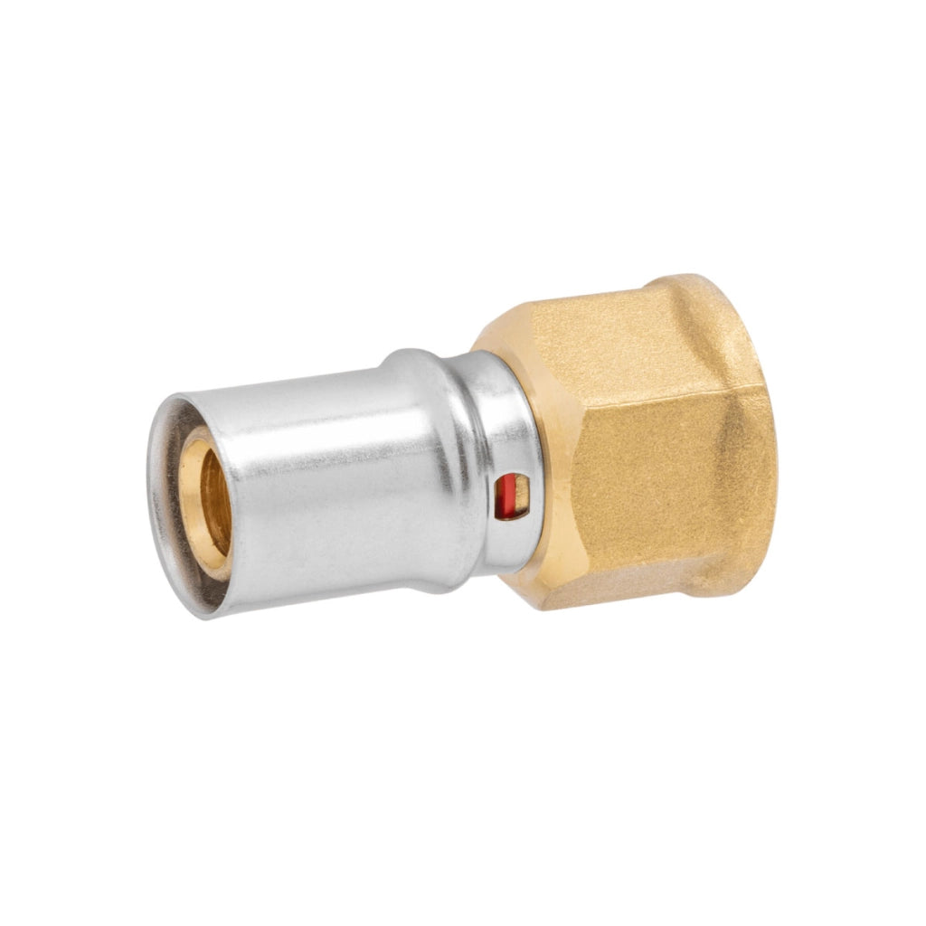 RACCORDO DIRITTO FEMMINA A PRESSARE PER TUBO MULTISTRATO MODELLO AP102 - 3/4 ø26X3  - APE