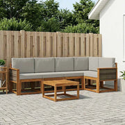 Set di divani da esterno 6 pz Naturale e Grigio Chiaro 3385227