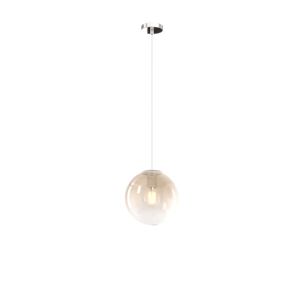 SOSP. BIANCO 3 LUCI TONDO VETRI PICCOLI (2 AMBRA+1 BRONZO) 1194BI-S3 TP-AB