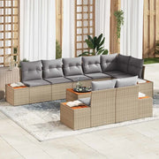 Set Divano da Giardino 8 pcs Beige e Grigio Chiaro Polyrattan 3356785