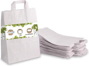 25 confezioni di sacchetti di carta bianchi 26 x 12 x 35 cm - borse da mano per spese e regali