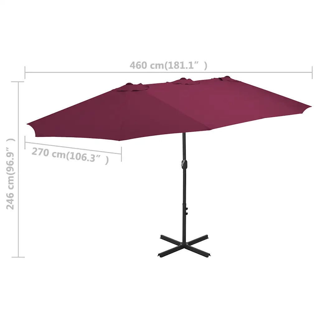 Ombrello | Parasolne da Esterni con Palo in Alluminio 460x270 cm Bord¨°