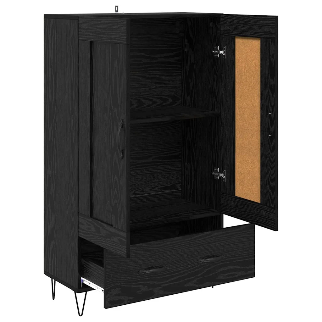 Credenza-Buffet-Armadio da cucina Rovere Nero 69,5 x 31 x 115 cm Legno multistrato 270328