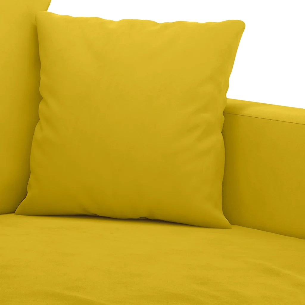 Set di Divani 3 pz con Cuscini giallo in Velluto 3201686