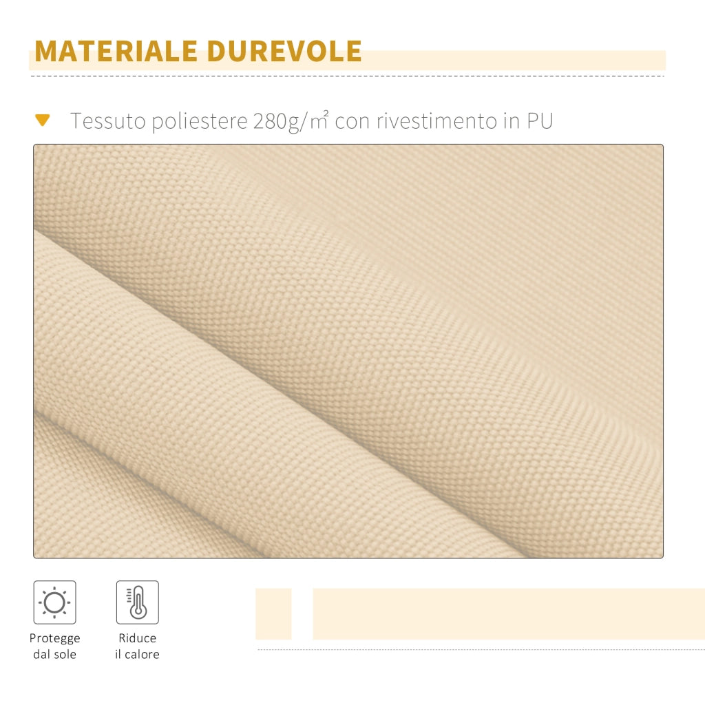 Tenda da Sole Avvolgibile ¨C zephmum ¨C Alluminio Poliestere Beige 3x2.5m