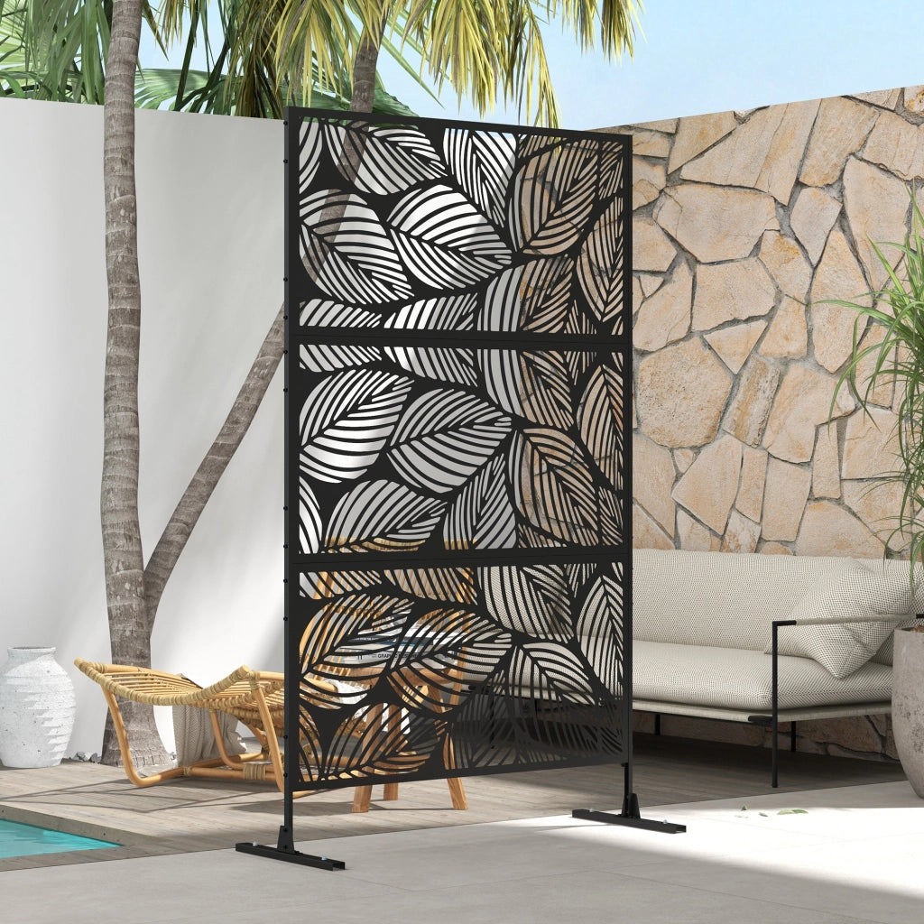 Paravento da Giardino in Acciaio ¨C Minimal ¨C 122x198cm Nero