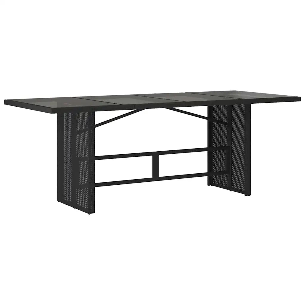 Set da Pranzo per Giardino 7 pcs Nero polyrattan