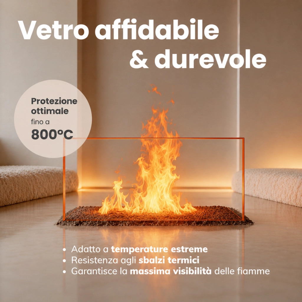 595 x 427 x 4 mm - Vetro per stufa a legna - vetro camino di ricambio - vetro per caminetto resistente al fuoco - France Vitre