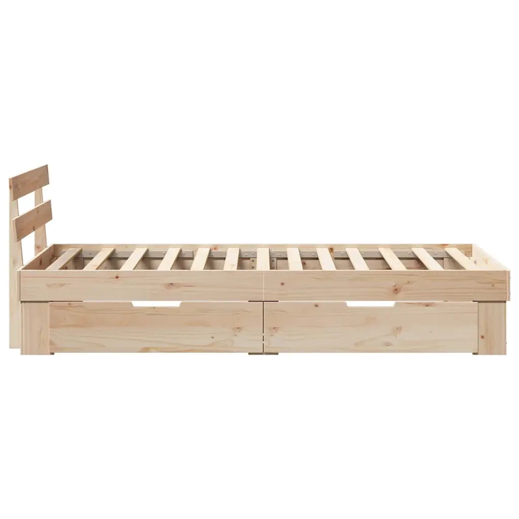 Letto singolo | Letto per adulti | Struttura del letto Naturale 100 x 200 cm Pino massello