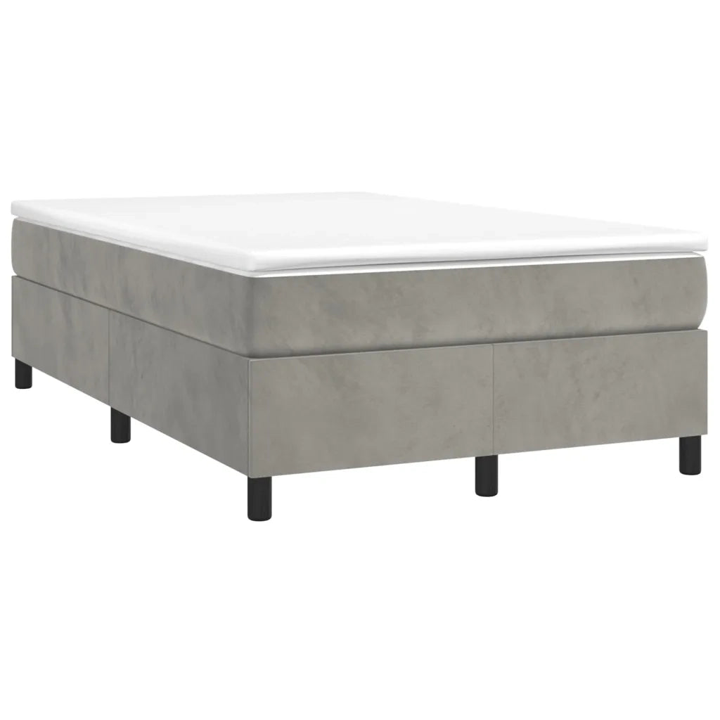 Letto matrimoniale | Letto per adulti | Struttura Letto a Rete a Molle Grigio Chiaro 120x200 cm Velluto
