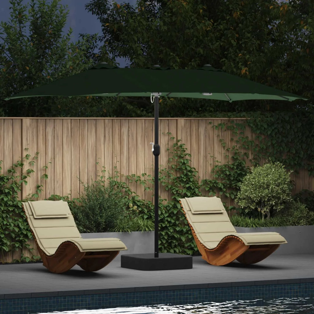 Ombrello da giardino Verde 385 x 209 x 244 cm Poliestere 42003284