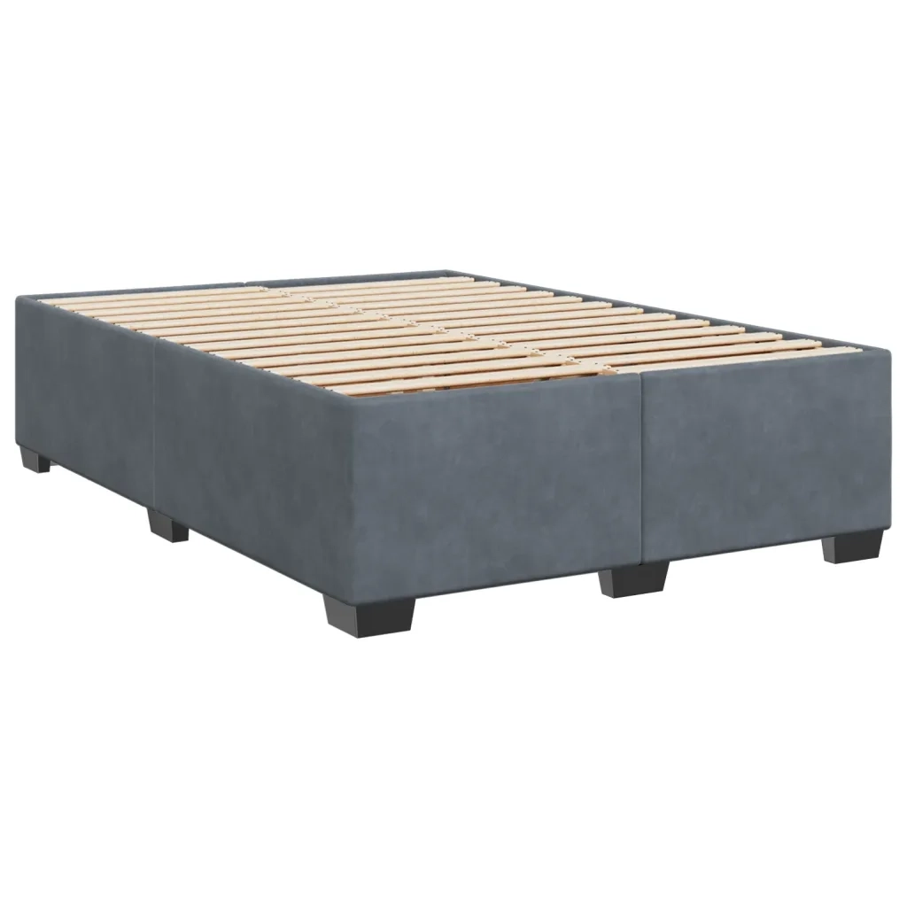 Giroletto a Molle con Materasso Grigio Scuro 160x200 cm Velluto 3293267