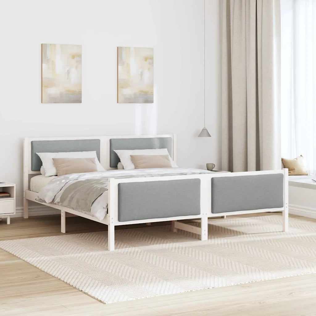 Struttura del letto-Giroletto Grigio chiaro 180 x 200 cm Tessuto 343922