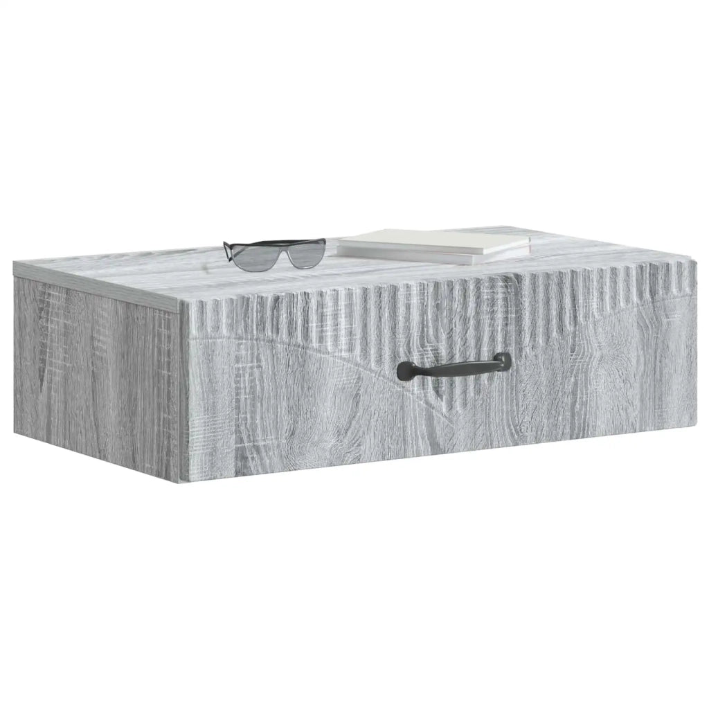 Tavolino da Parete Laterale Grigio Sonoma 59 x 34,5 x 17 cm 899001
