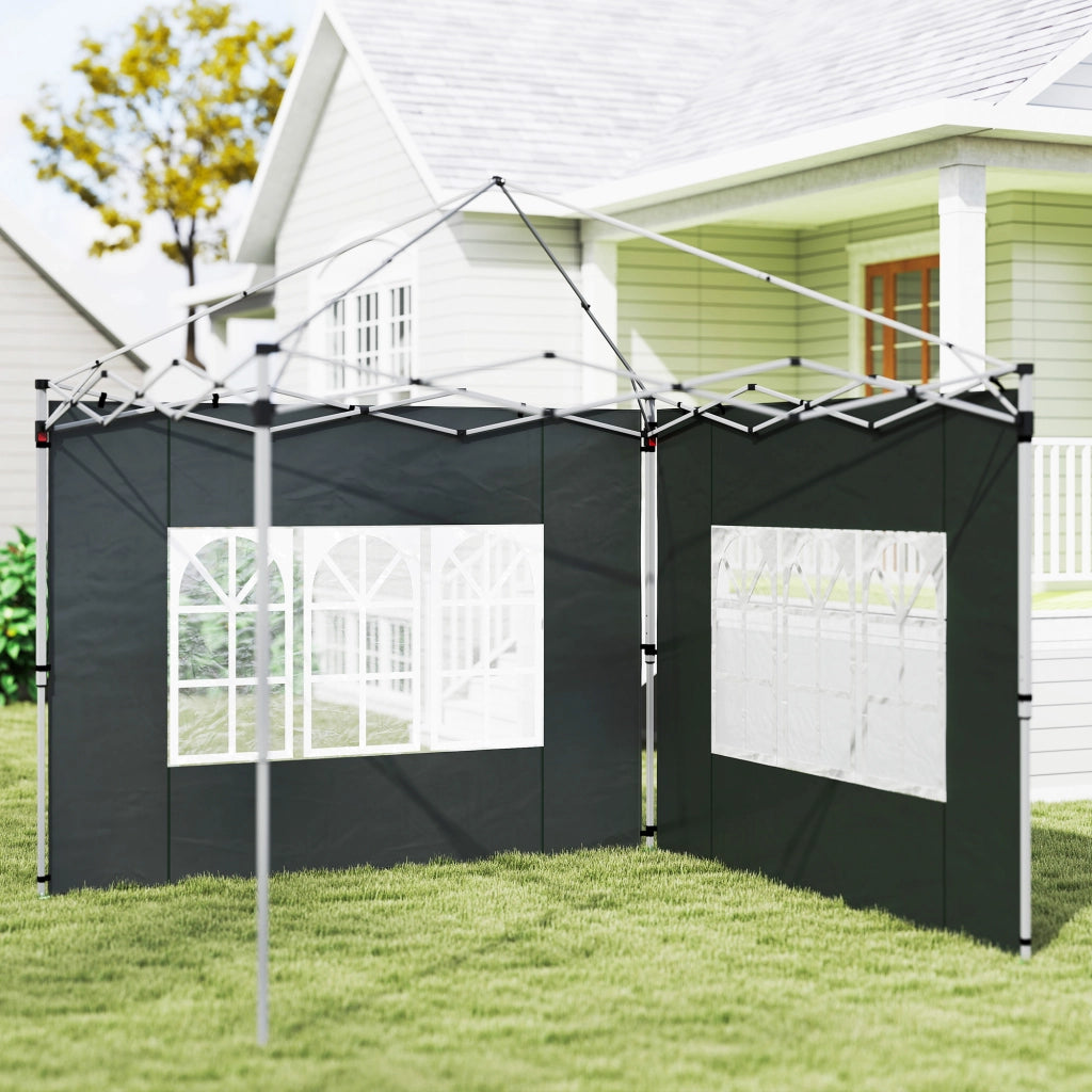 Parete laterale per gazebo 3x3 m ¨C Xylo ¨C con finestra 295x195 cm nero