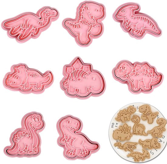 Forme per biscotti in forma di dinosauro - 8 pezzi