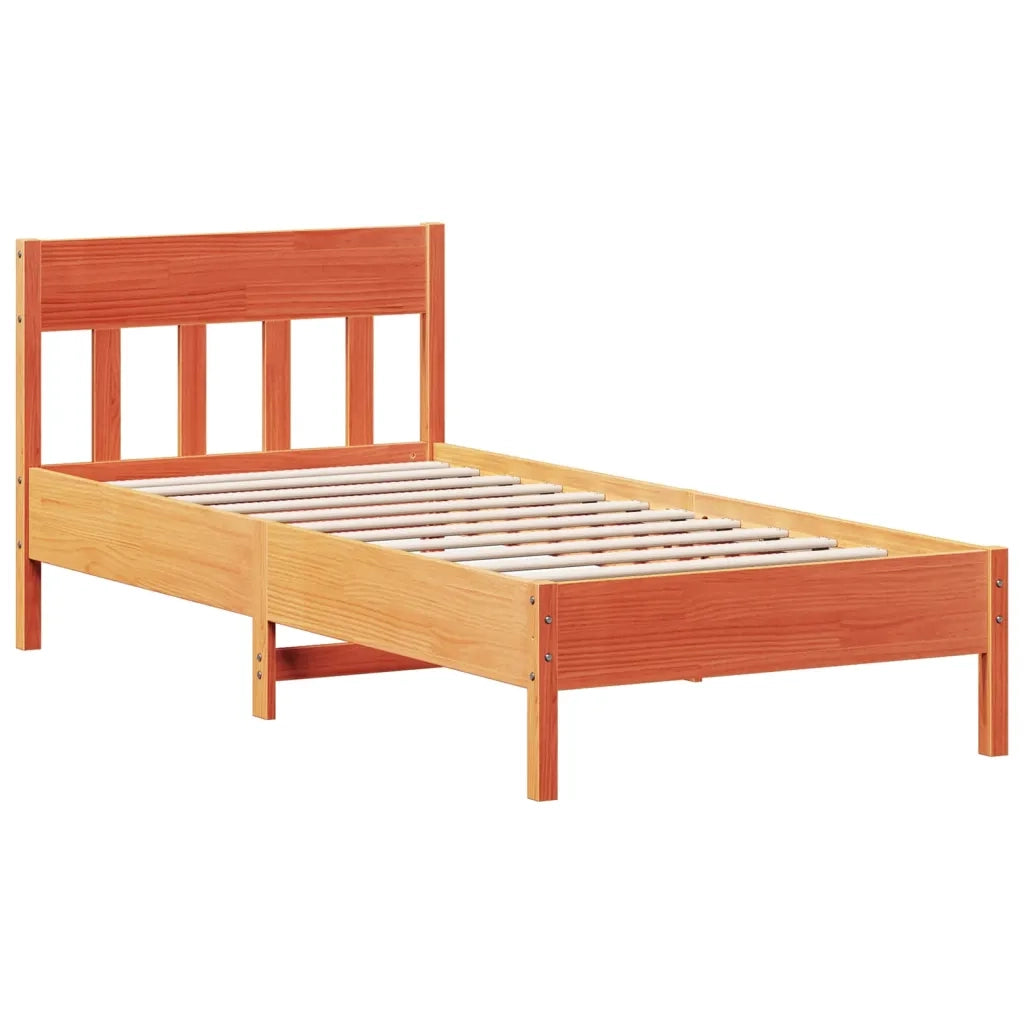 Letto senza Materasso Marrone Cera 100x200 cm in Legno di Pino 842657