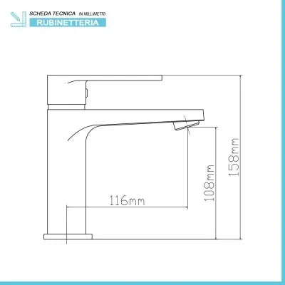Miscelatore lavabo cromato serie Recta