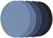 Strieppatch per jeans - strieppatch per abbigliamento - patch di riparazione di cotone - patch di denim - diverse misure - per patch decorativo per jeans, giacche, DIY, borse - 13,5 x 11 cm - Blu ovale - 13,5*11cm