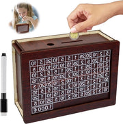 Cassa Monetaria in Legno Retro con Contatore - Aiuta i Bambini a Risparmiare - 1000€