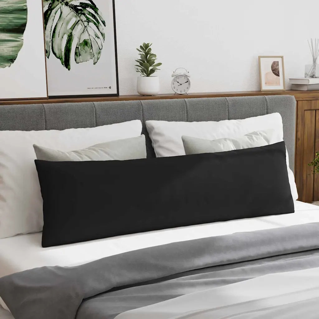 Cuscini da Divano 2 pz | Cuscini per sedie Nero 145 x 40 cm Tessuto