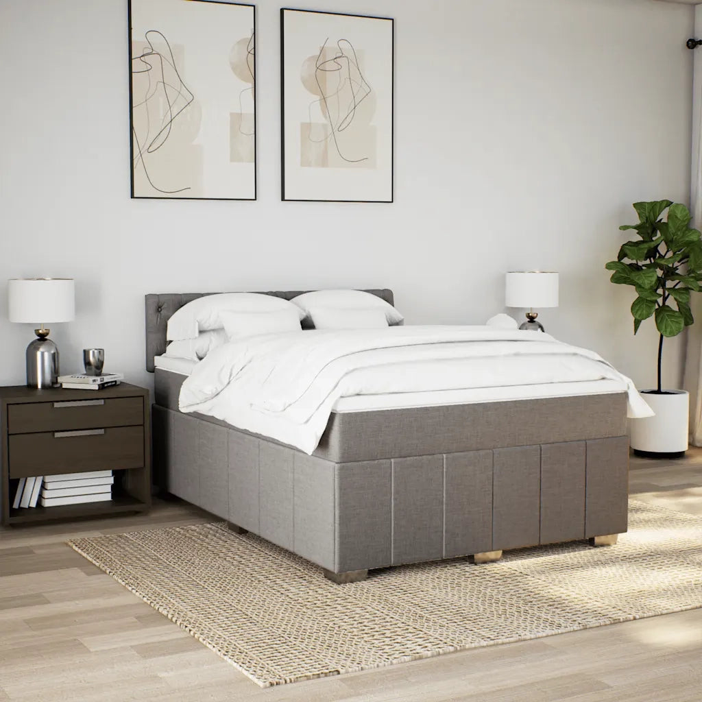 Giroletto a Molle con Materasso Tortora 160x200 cm in Tessuto 3289430