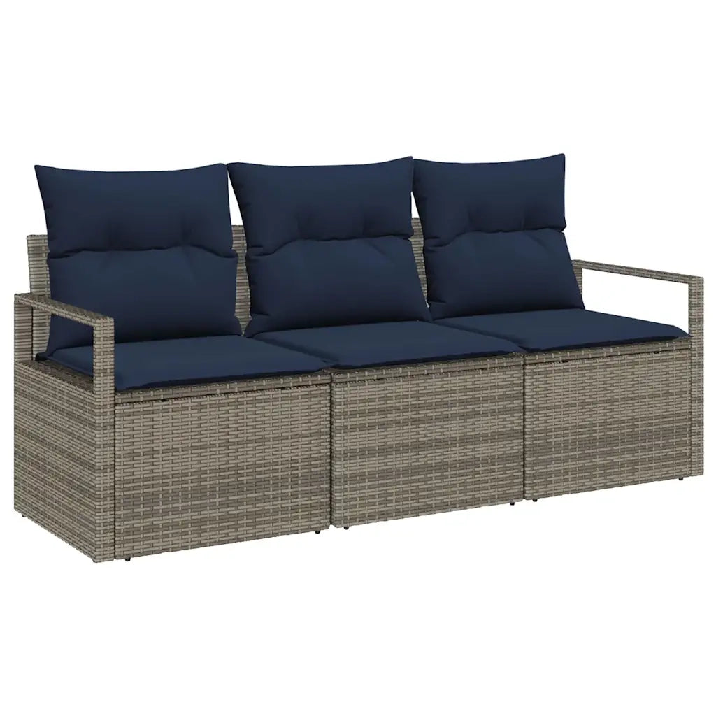 Set di divani 3 pcs Grigio polyrattan 3346245
