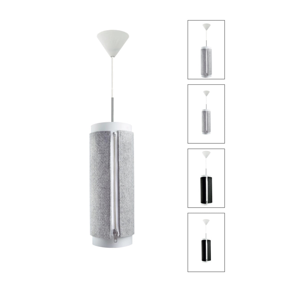 Lampada a sospensione Zip Star Medium in feltro antracite