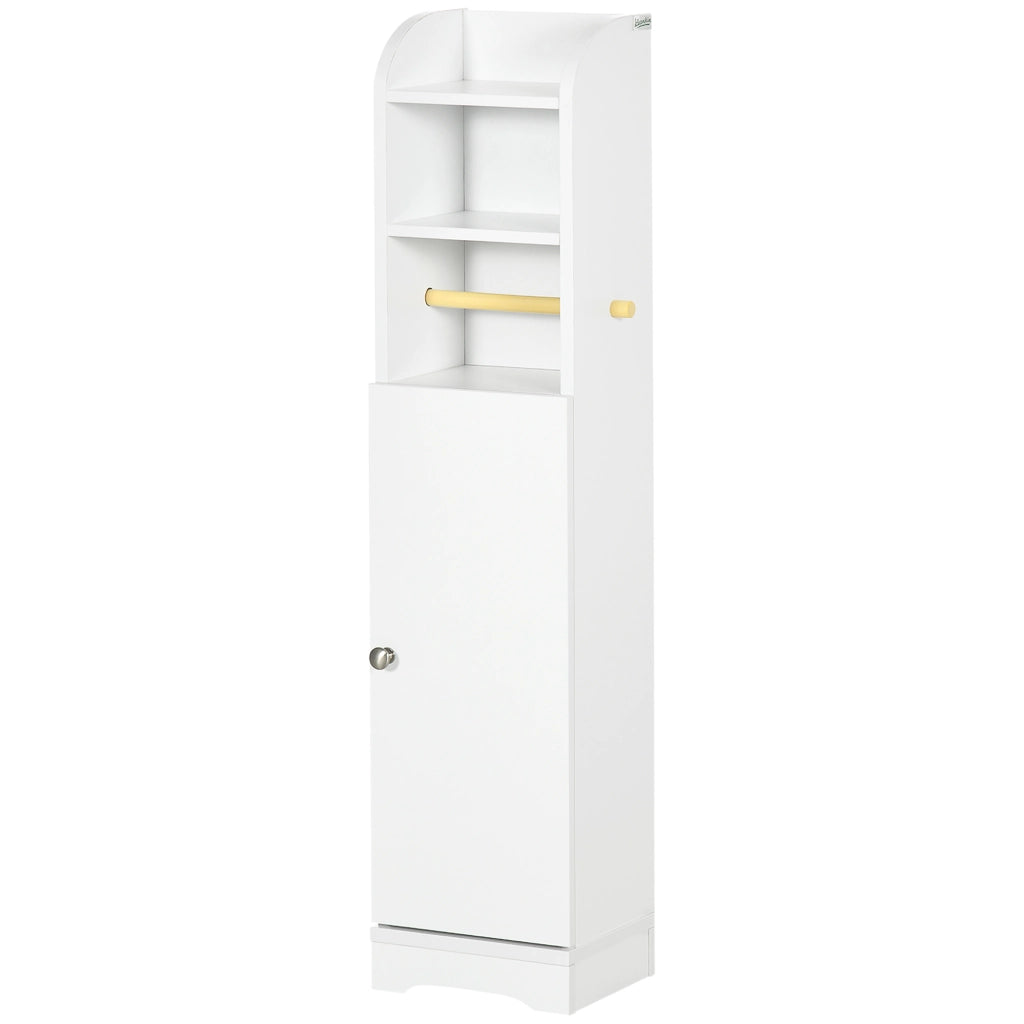 Mobiletto Bagno con 2 Ripiani e Anta ¨C Minimal ¨C Bianco 23x18x100 cm
