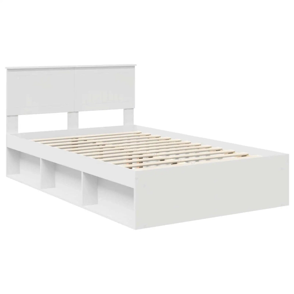 Letto matrimoniale | Letto per adulti | Struttura del letto Bianco 120 x 190 cm Pino massello