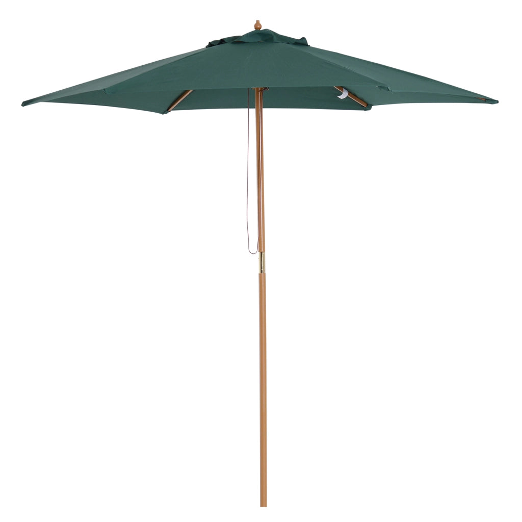 Ombrellone da Giardino in Legno ¨C Xylo ¨C ?250cm Verde con Sistema a Carrucola
