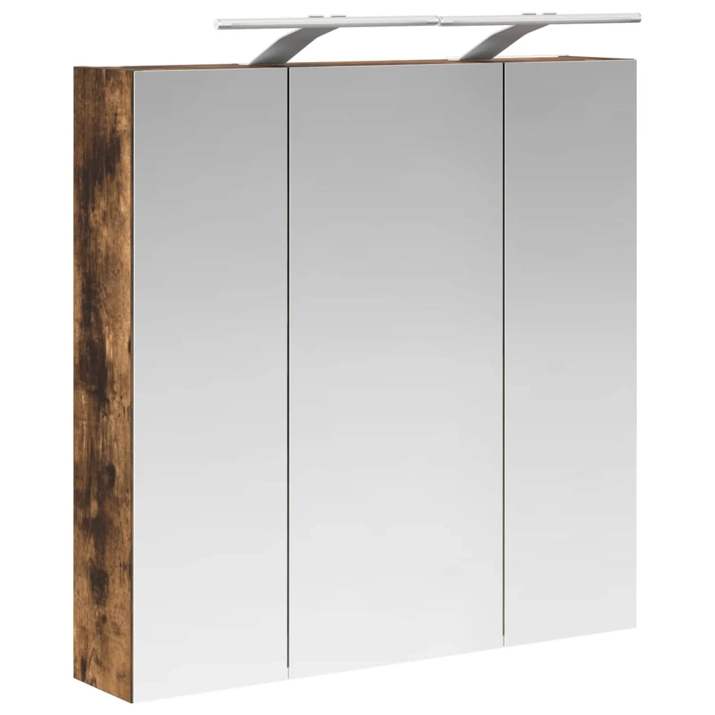 Mobiletto per specchio da bagno Rovere fumé 70 x 14,5 x 70 cm 889099
