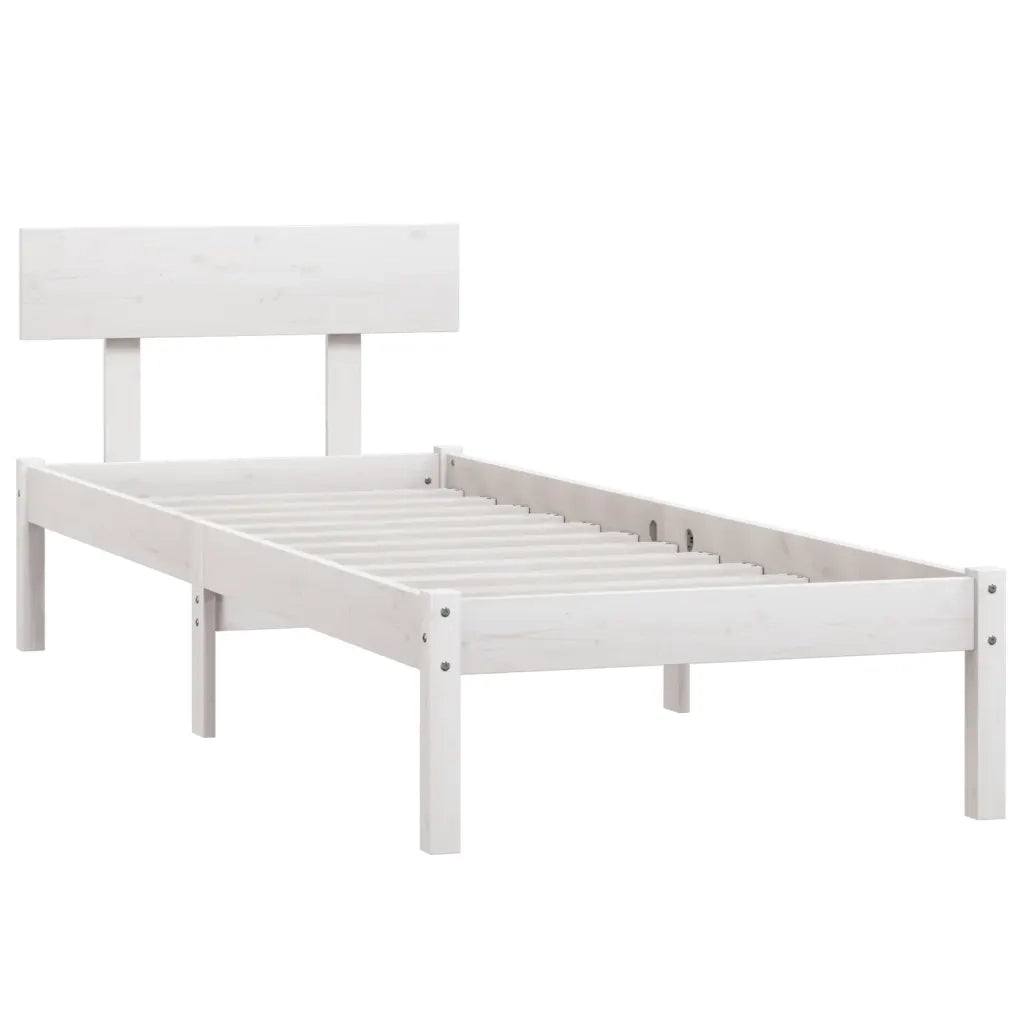Giroletto Bianco in Legno Massello di Pino 90x190 cm Single 810113