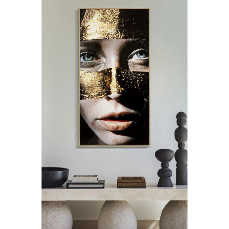 Dipinto Su Tela Laccato Nairobi Con Cornice -b- cm 52x4x102