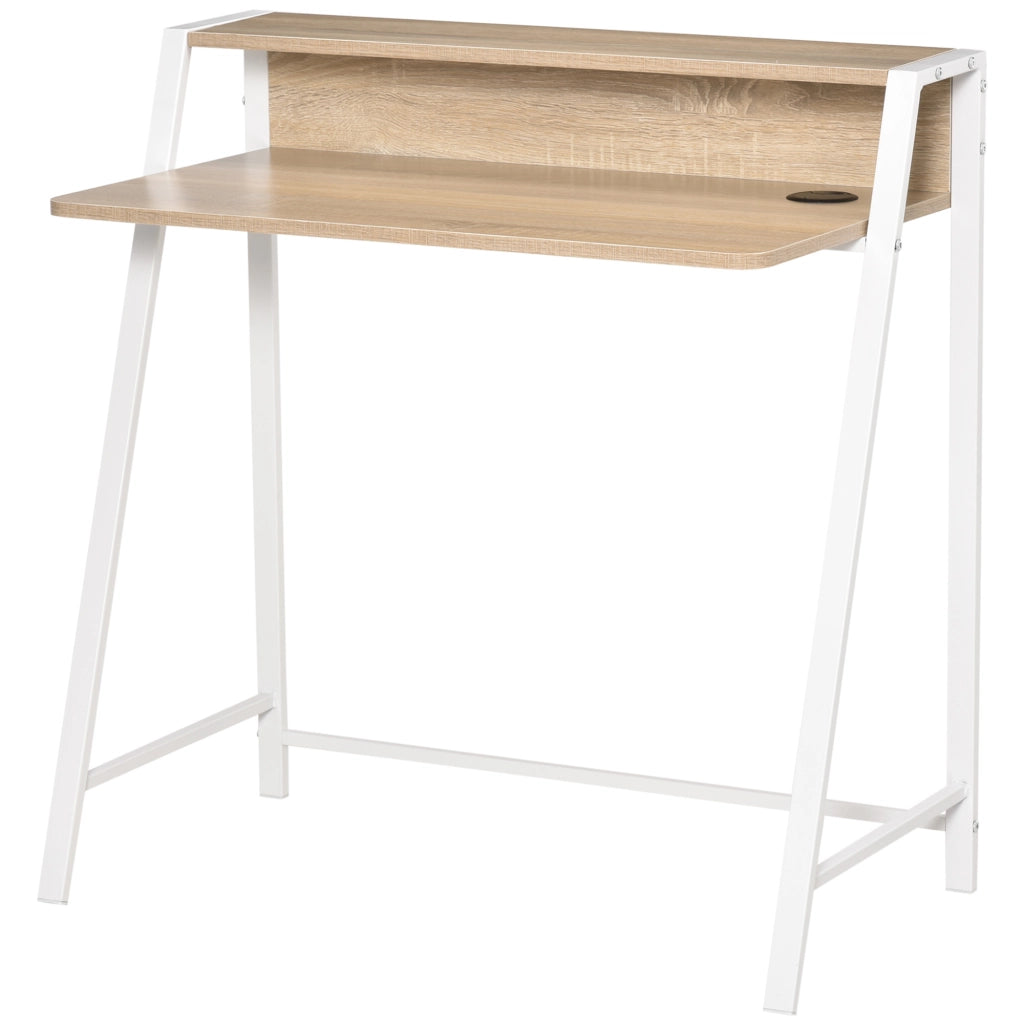 Scrivania Computer Moderna ¨C Xylo ¨C Legno Rovere Piano 84x45x85cm Metallo Ufficio