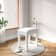 Poltrona Sgabello Imbottita ¨C MINIMAL ¨C Tessuto Bianco, Gambe Curve