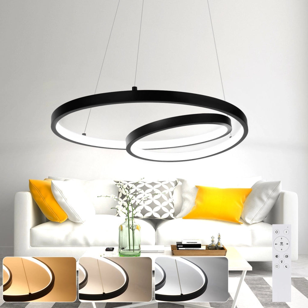Lampada a sospensione ZMH 40 cm Design moderno Nero Soggiorno Sala da pranzo Camera da letto