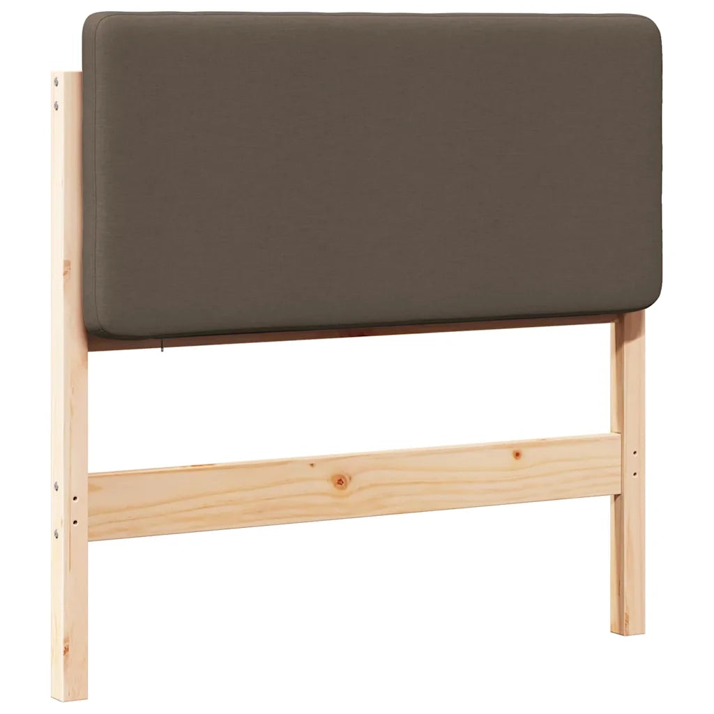 Testiera | Testata imbottita Marrone e taupe 80 cm Pino massello