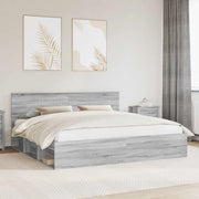 Struttura del letto Grigio Sonoma 200 x 200 cm Pino massello