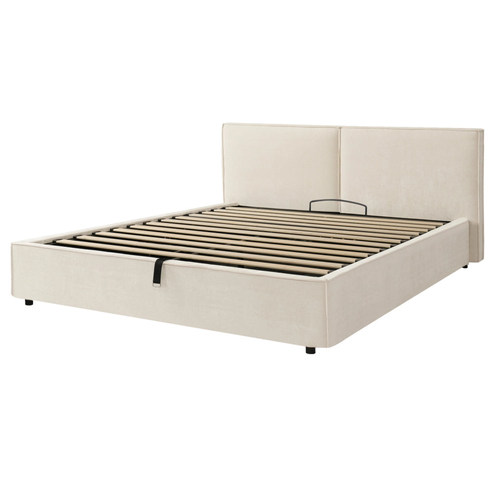 Letto matrimoniale imbottito 180x200 cm con vano contenitore idraulico