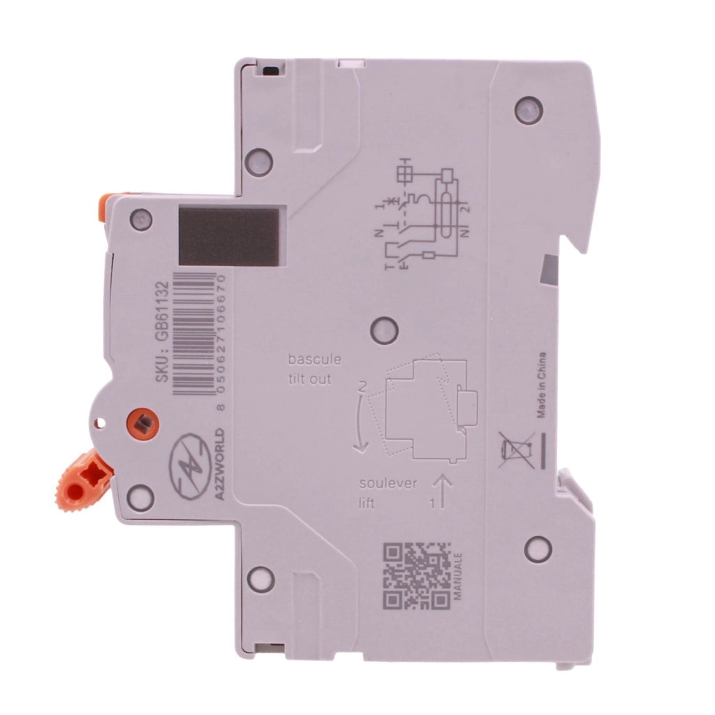 RCBO Interruttore Magnetotermico Differenziale Tipo A-SI Super Immunizzato, Curva B 1P+N 1M 6000A 30mA AC 230V IP20, GYR10N, Disponibili 6A 10A 16A 20A 25A 32A 40A (B32A)