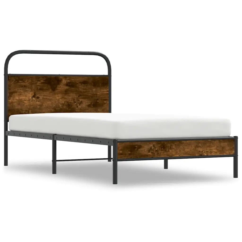Giroletto senza Materasso-Struttura Letto Rovere Fumo 100x190 cm in Truciolato 519540