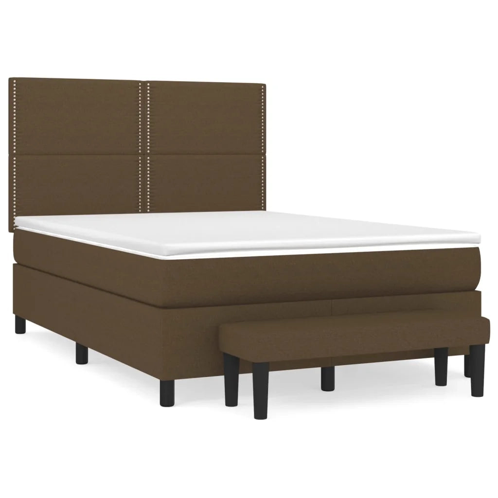 Giroletto a Molle con Materasso Marrone Scuro 140x190cm Tessuto 3136512