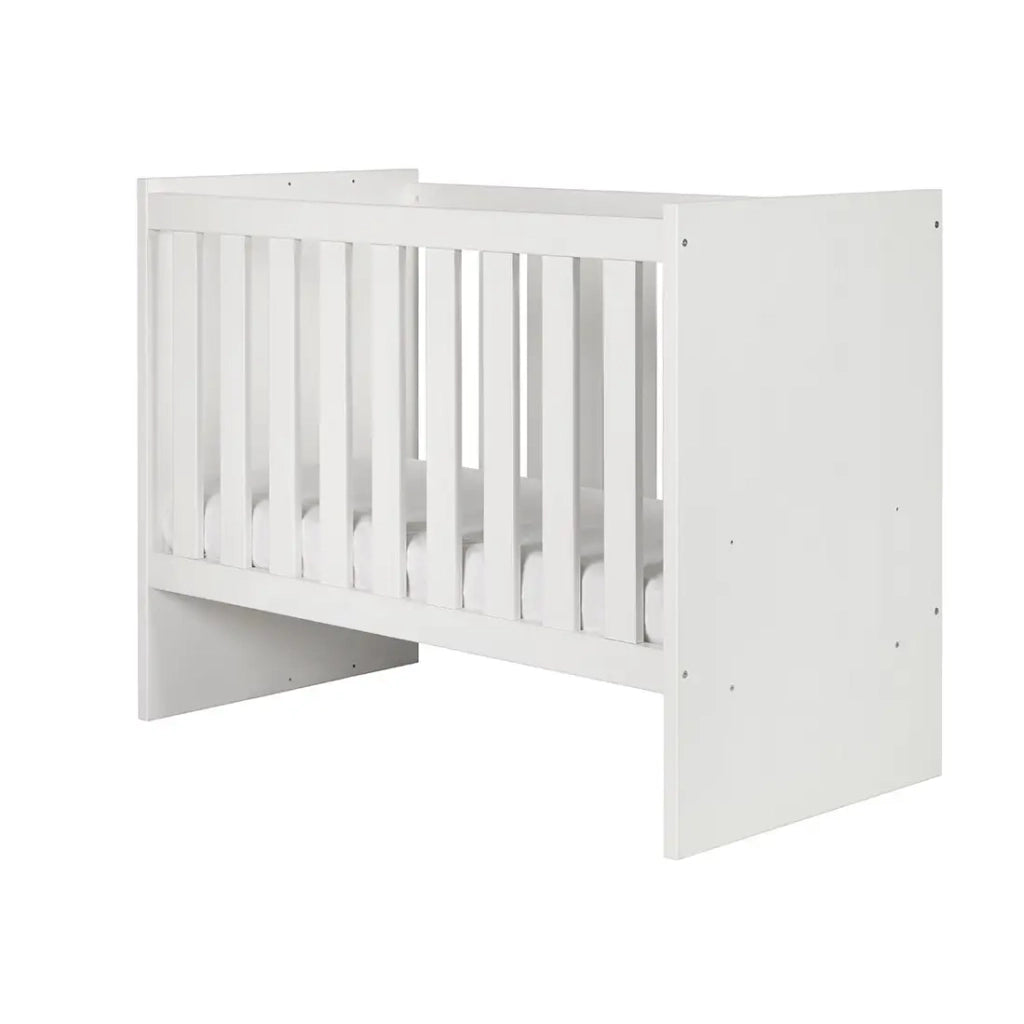 Camera per bambino DANAÉ, colore bianco, letto trasformabile da 60x120 a 90x200, armadio, fasciatoio e comodino