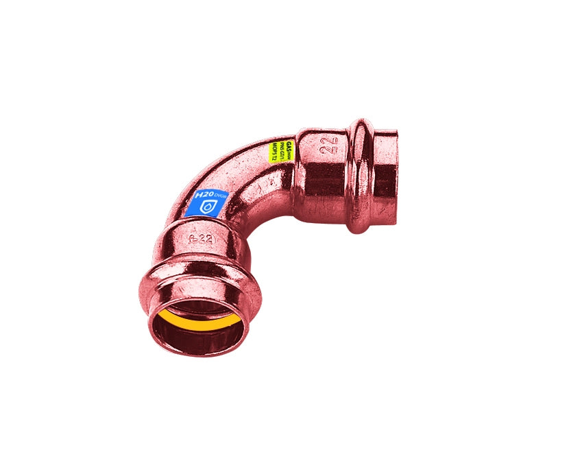 CURVA IN RAME A PRESSARE  90  ° FF ACQUA/GAS- Diam. 35- FRABO- pezzi 1