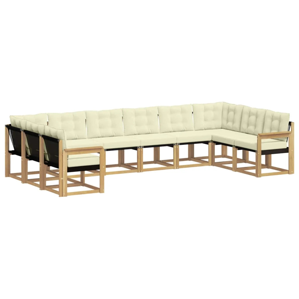 Set di divani da esterno 10 pz Bianco e Crema 3389900