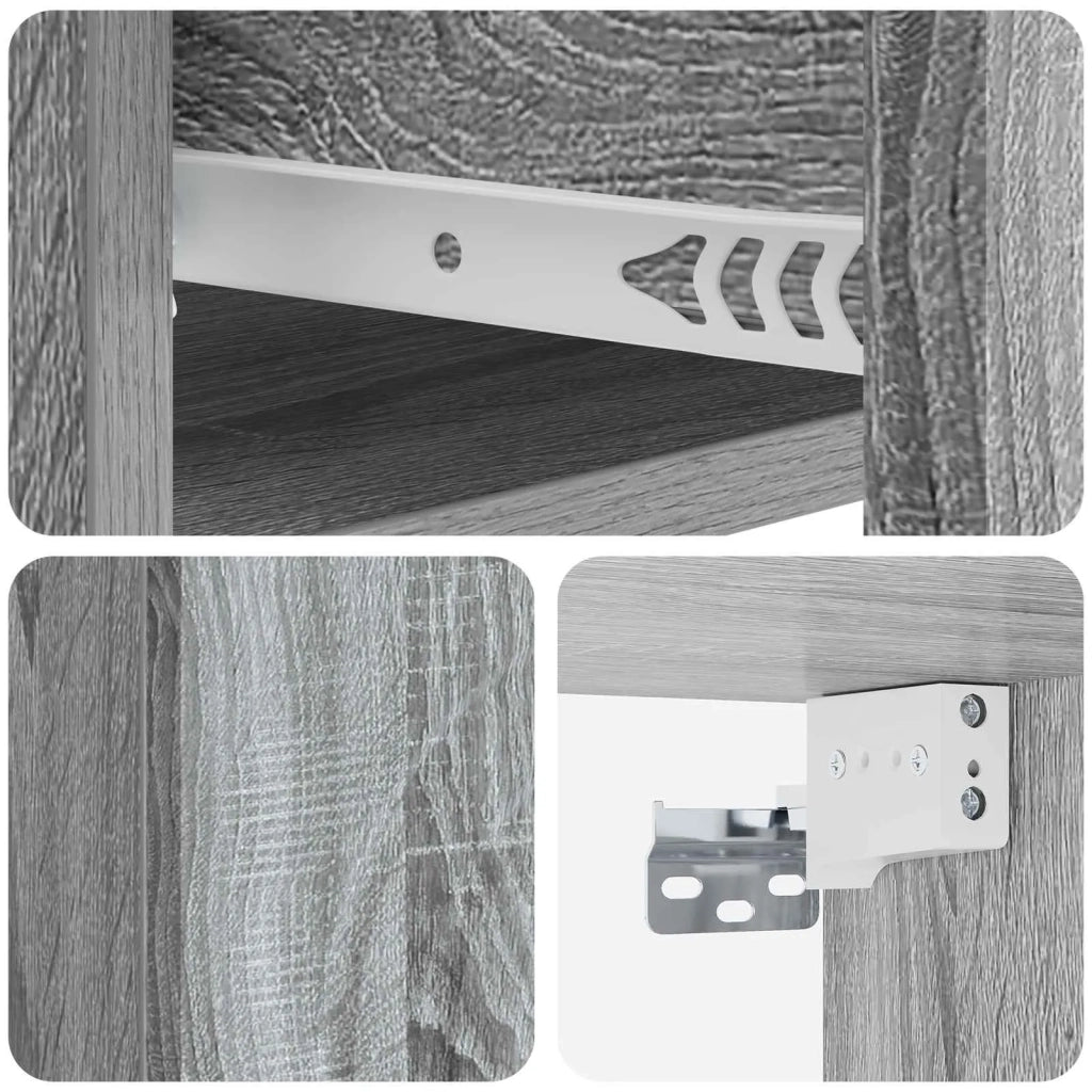 Set di 2 Comodini | Armadio da Notte | Mobiletto da notte a muro Grigio Sonoma 33 x 34,5 x 20 cm