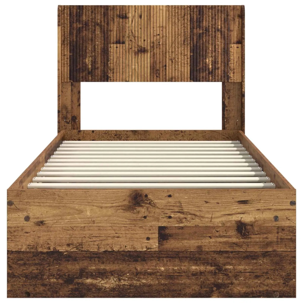 Struttura del letto con stoccaggio e testata Legno antico 3414257