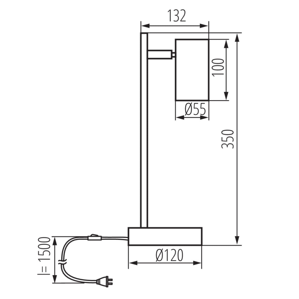 Lampada da tavolo bianca orientabile EVALO TL GU10 10W Kanlux