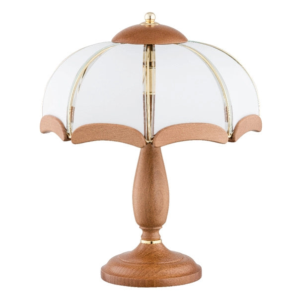Lampada da comodino classica legno SIKORKA 2xE14 Alfa
